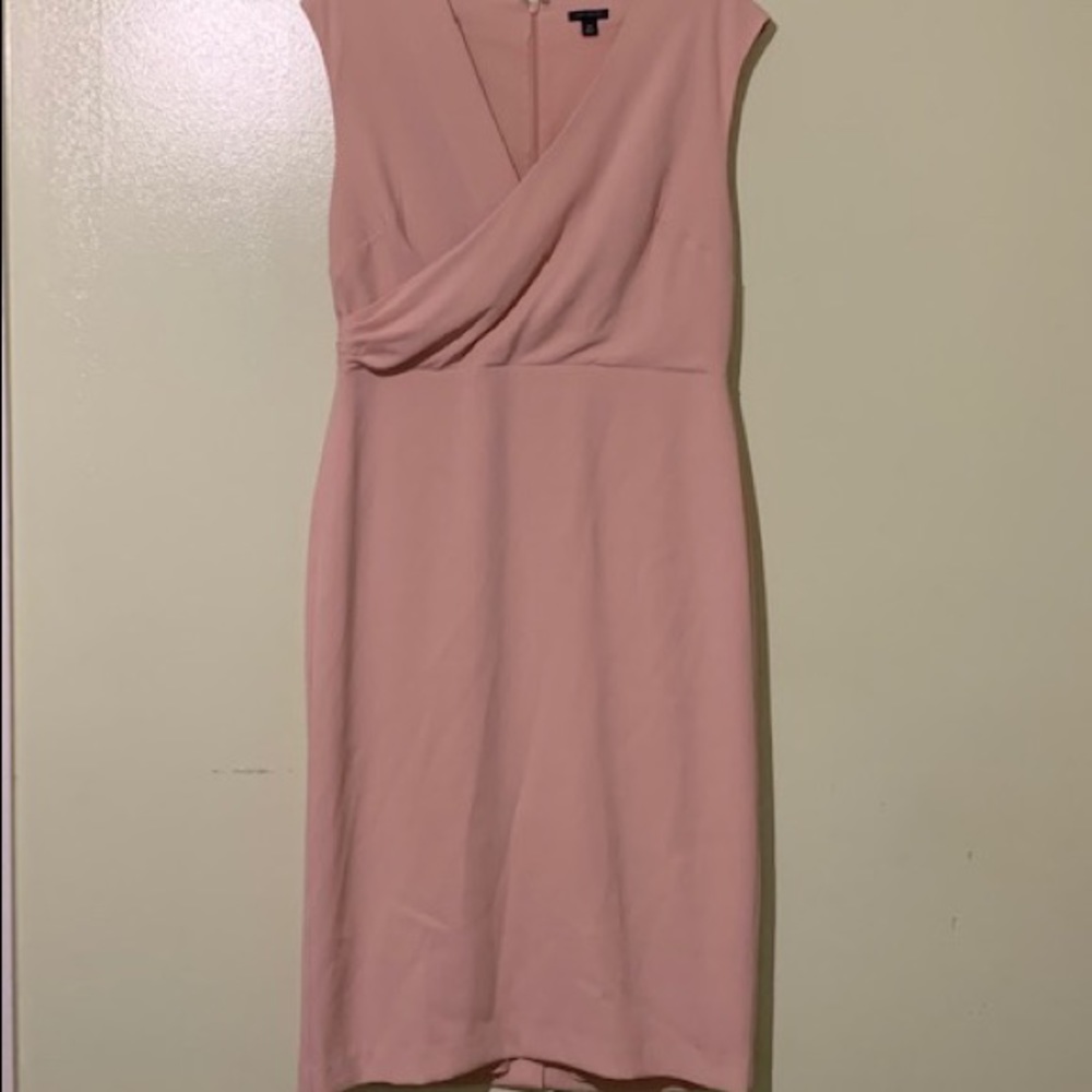 ANN TAYLOR DRAPED SHEATH DRESS SUNRISE PEACH 10